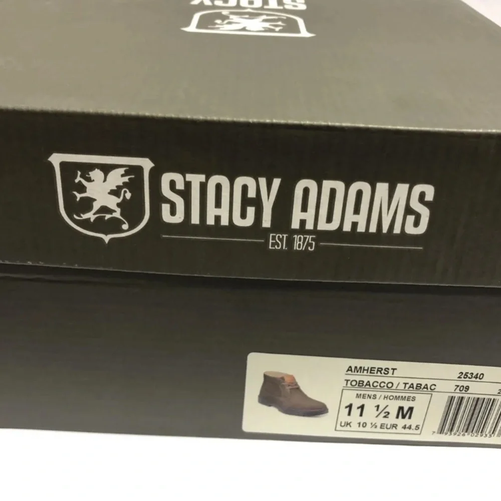Stacy Adams Men’s Amherst Brown Suede Ankle Boots Size 11.5M